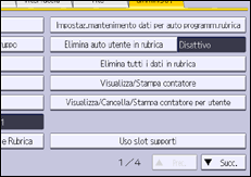 Illustrazione della schermata sul pannello di controllo