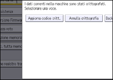 Illustrazione della schermata sul pannello di controllo