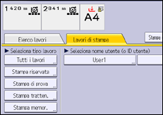 Illustrazione della schermata sul pannello di controllo
