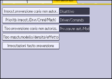 Illustrazione della schermata sul pannello di controllo