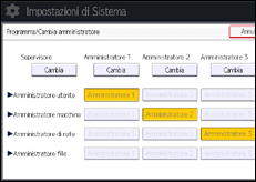 Illustrazione della schermata sul pannello di controllo
