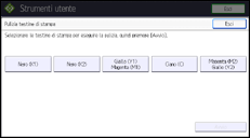 Illustrazione della schermata sul pannello di controllo