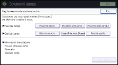 Illustrazione della schermata sul pannello di controllo