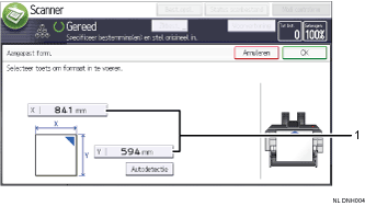 Genummerde afbeelding van het scherm van het bedieningspaneel
