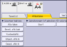Afbeelding van bedieningspaneel
