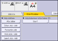 Illustrasjon av kontrollpanelet