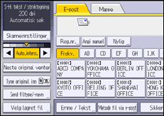 Illustrasjon av betjeningspanel