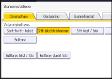 Illustrasjon av betjeningspanel