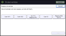 Illustrasjon av kontrollpanelet