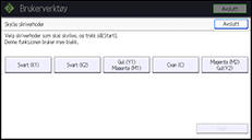 Illustrasjon av kontrollpanelet