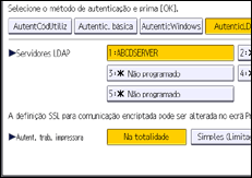 Ilustração do ecrã do painel de operação
