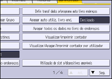 Ilustração do ecrã do painel de operação