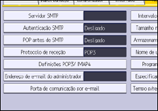 Ilustração do ecrã do painel de operação