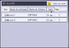 Ilustração do ecrã do painel de operação