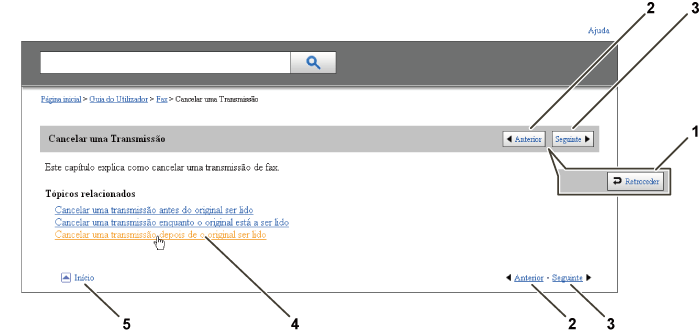 Navega&ccedil;&atilde;o do Ecr&atilde;