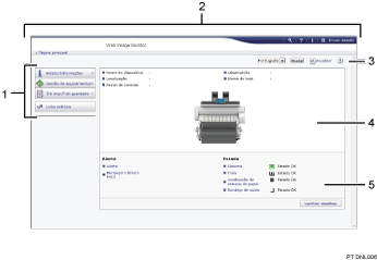 Ilustração com numeração do ecrã do Web browser