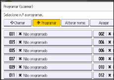 Ilustração do ecrã do painel de operação