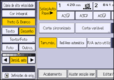 Ilustração do ecrã do painel de operação