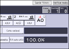 Ilustração do ecrã do painel de operação