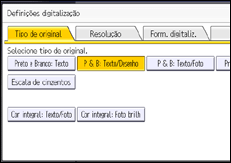 Ilustração do ecrã do painel de operação