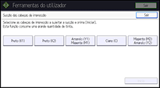 Ilustração do ecrã do painel de operação