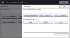 Ilustração do ecrã do painel de operação