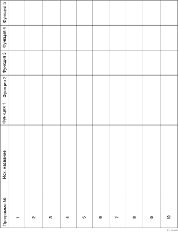 Иллюстрация листа для записи программ