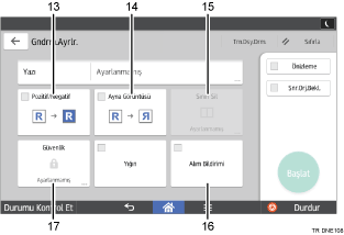 İşlem paneli ekran gösterimi numaralandırılmış balonlu resim