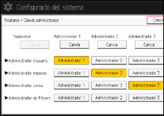 Il·lustració de pantalla del panell d'operacions