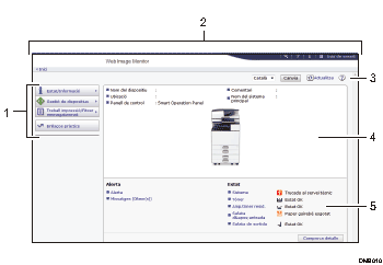 Il·lustració de la pantalla del navegador web (il·lustració de referència enumerada)