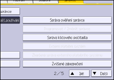 Ilustrace displeje ovládacího panelu