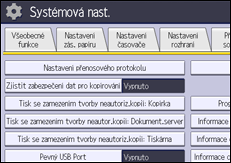 Ilustrace displeje ovládacího panelu