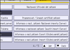 Ilustrace displeje ovládacího panelu