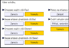 Ilustrace displeje ovládacího panelu