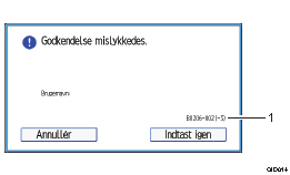 Nummereret illustration af skærmbilledet på betjeningspanelet