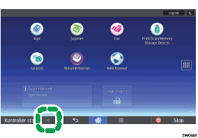Illustration af displayet på betjeningspanelet