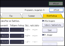 Illustration af displayet på betjeningspanelet