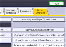 Illustration af displayet på betjeningspanelet