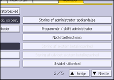 Illustration af displayet på betjeningspanelet