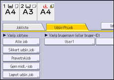 Illustration af displayet på betjeningspanelet