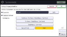 Illustration af displayet på betjeningspanelet