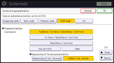 Illustration af displayet på betjeningspanelet