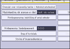 Illustration af displayet på betjeningspanelet