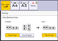 Illustration af displayet på betjeningspanelet