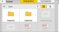 Illustration af displayet på betjeningspanelet