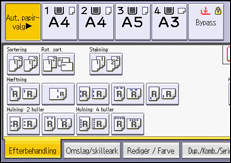 Illustration af displayet på betjeningspanelet