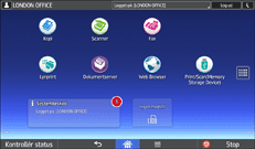 Illustration af displayet på betjeningspanelet