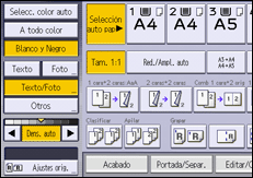 Ilustración de la pantalla panel de mandos