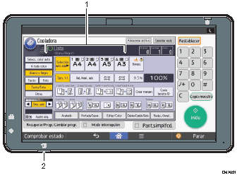 Ilustración del panel de mandos, ilustración con llamadas numeradas