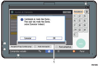 Ilustración del panel de mandos, ilustración con llamadas numeradas